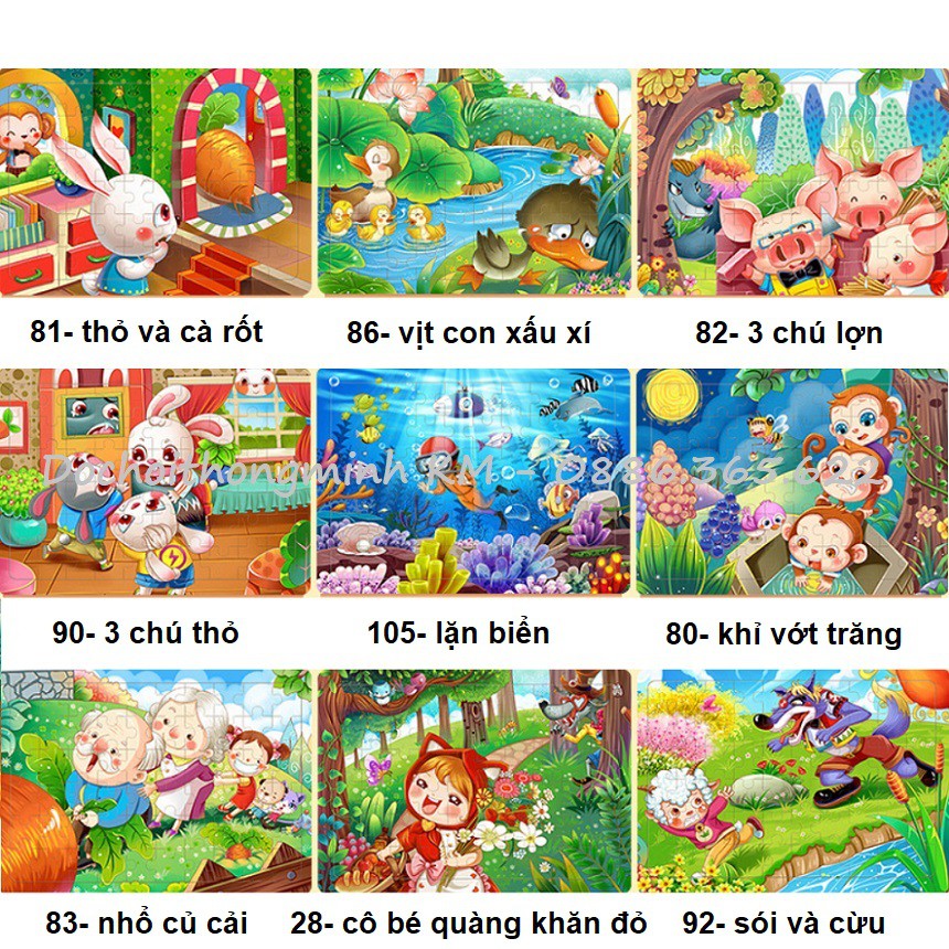 CHỌN MẪU- Ghép hình Puzzle 60 mảnh bảng gỗ nhiều mẫu siêu đẹp - Link 2