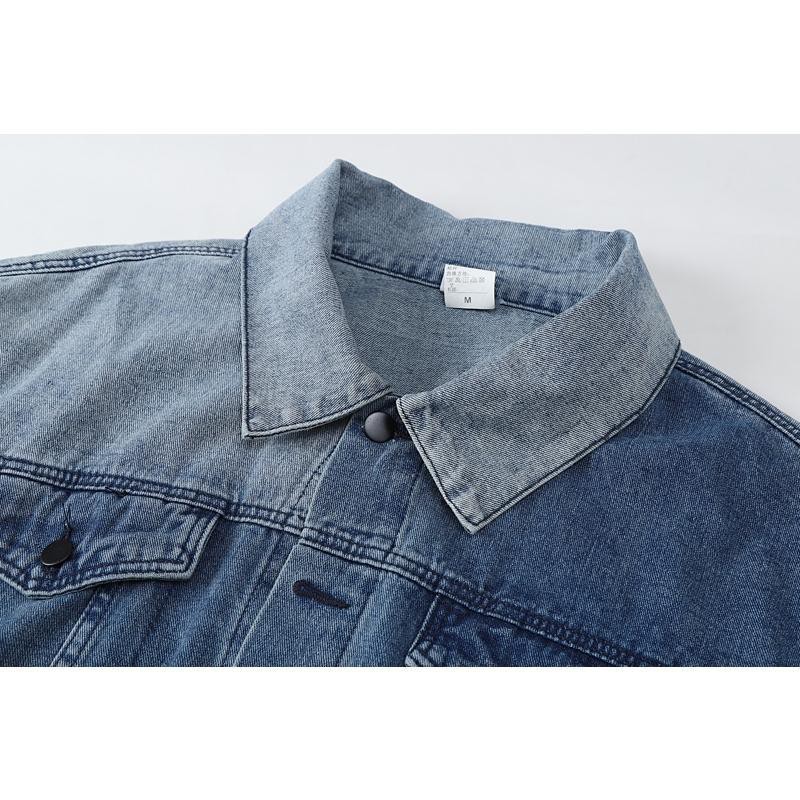 Áo Khoác Denim Dáng Rộng Phối Màu Tương Phản Thời Trang Xuân Thu Cho Nữ 2021