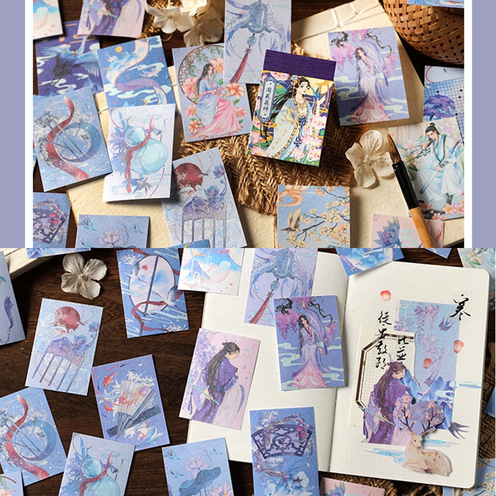 Cuốn 50 miếng sticker phong cách cổ trang