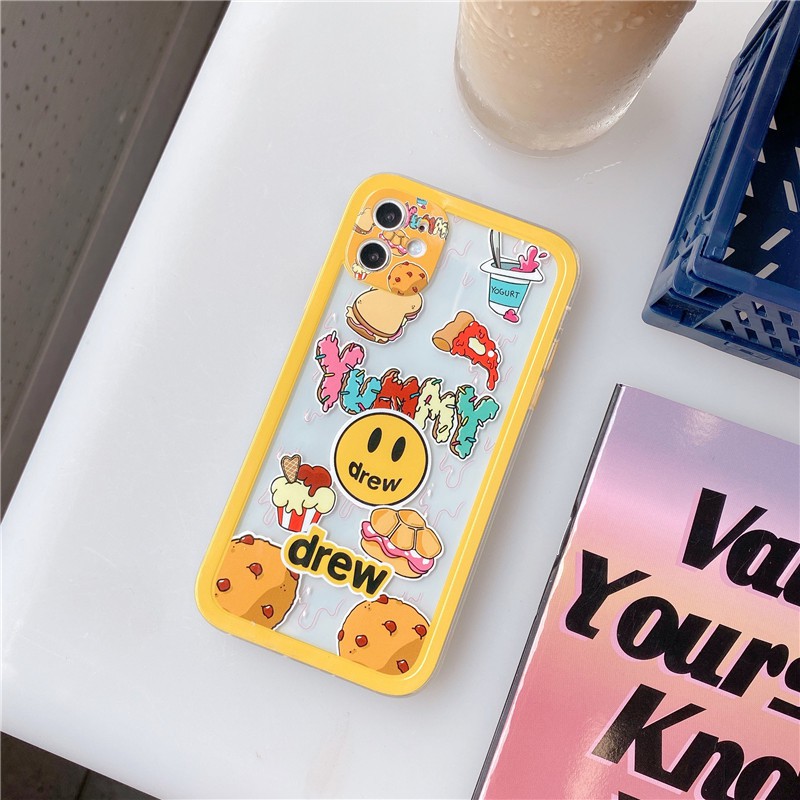 Vỏ iPhone iPhone 11 Pro Max / iPhone12 / Vỏ iPhone X / iPhone 7 Plus / iPhone 8 / iPhone 6 / iPhone 11 Các nút tương phản mặt thẳng Bieber Smiley TPU Vỏ chống vỡ