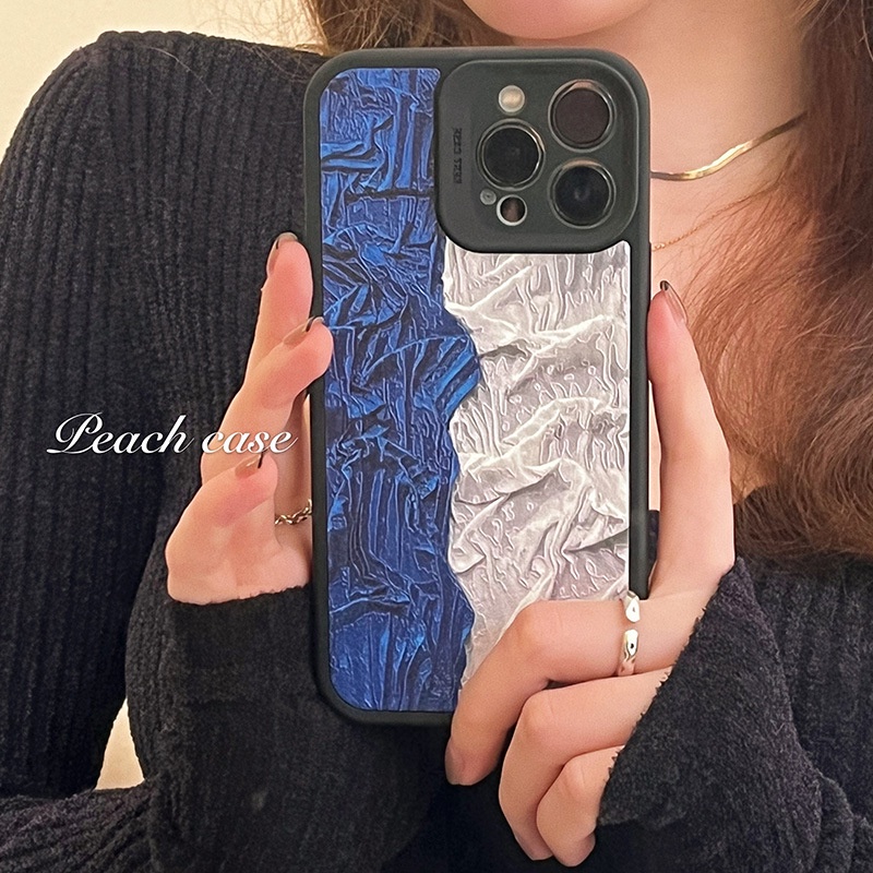 Ốp điện thoại silicon khâu hình nghệ thuật mùa thu đông dành cho iPhone 13promax 12pro 11 xsmax