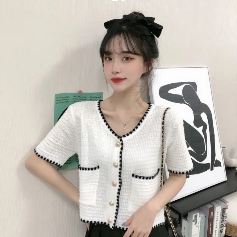 Women Summer Fashion Knit Short Sleeve Shirt