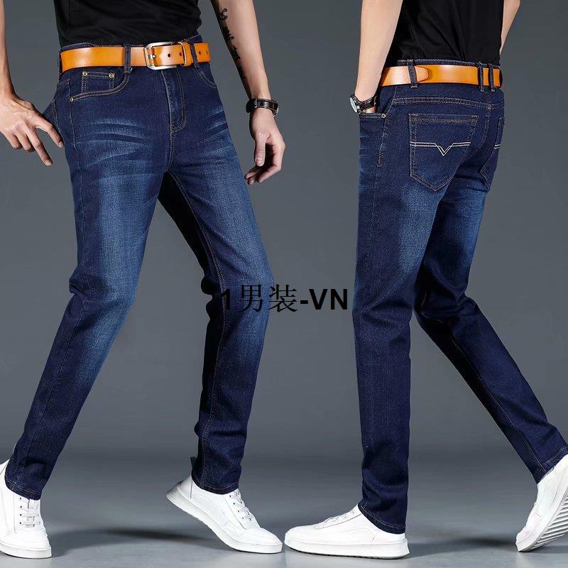Hàng Giao Ngay Quần Jean Dài Đen Cắt Thẳng Ôm Dáng Size Lớn Lelaki Cho Nam seluar Panjang