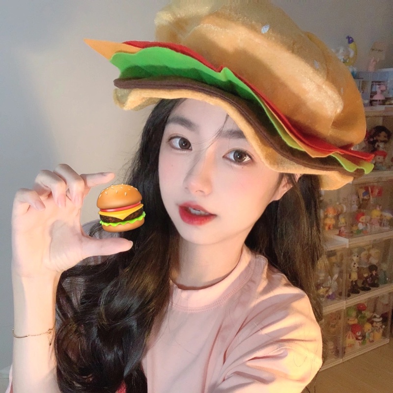 Mũ Hình Bánh Hamburger Hoạt Hình Vui Nhộn Thời Trang Cho Bé