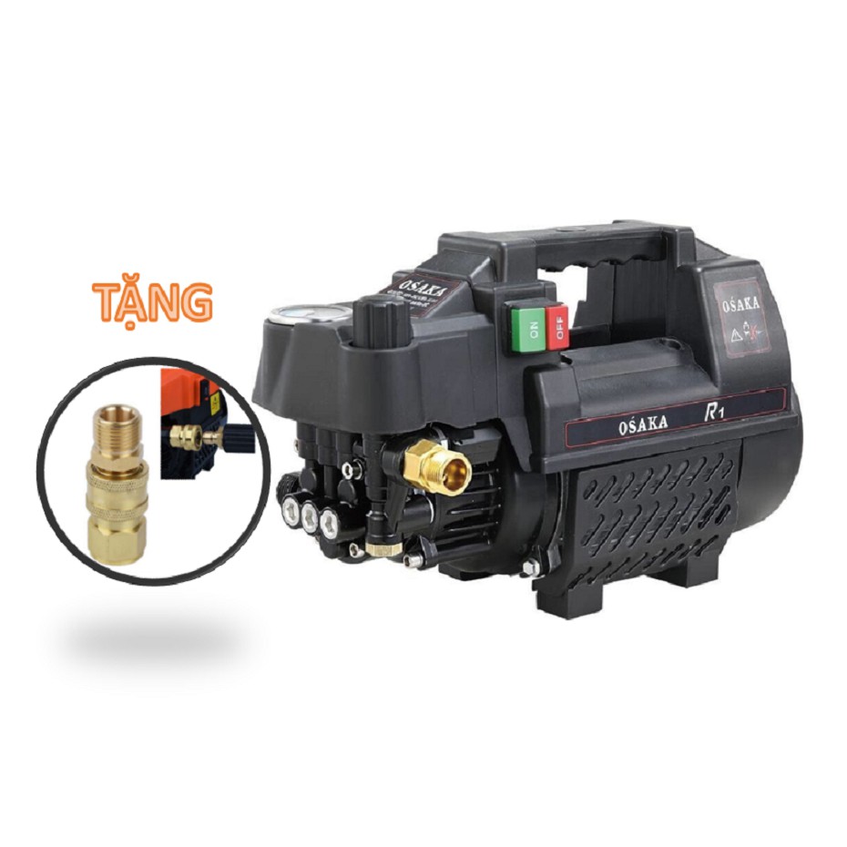 Máy Xịt Rửa xe Osaka R1 (2800W) - Chỉnh Áp (tặng khớp nối nhanh bằng đồng đầu ra và đầu vào)