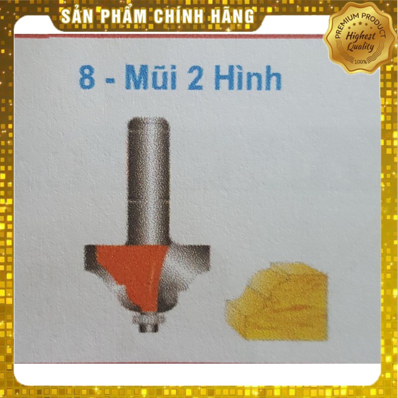 MŨI PHAY GỖ 2 HÌNH 25MM CAO CẤP