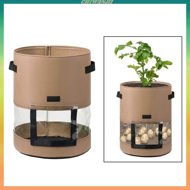 [CHIWANJI1]Vegetable Potato Grow Bag Planter Pot 360 Window Non Woven