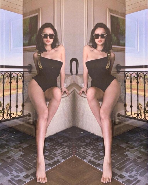 [BKN504] &lt;BRAND&gt; BODYSUIT OFFW QUAI VÀNG ĐEN/TRẮNG