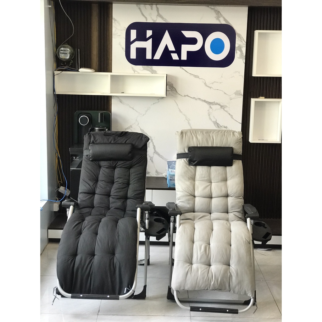Ghế Thư Giãn Hapo Cao Cấp Khung Thép Chắc Chắn Vải Lưới Thoáng Khí, Ghế Gấp Gọn Văn Phòng Đọc Sách Nghỉ Ngơi Tiện Lợi