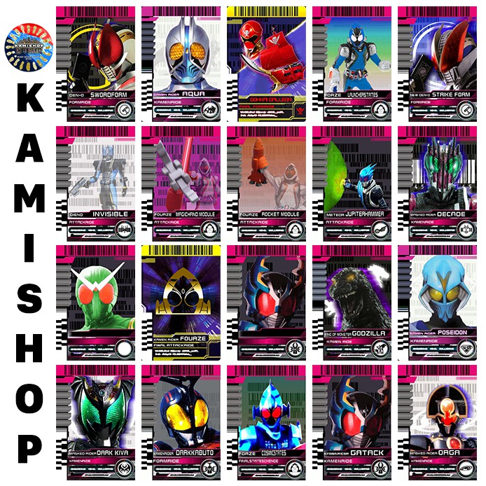 Card Kamen Rider Decade KAMISHOP Mẫu Mới Set 3