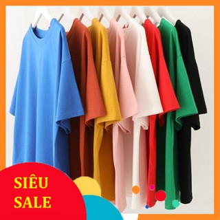 Áo thun tay lỡ trơn 🔴COTTON🔴  Áo tay lỡ nam nữ cotton free size dưới 70kg