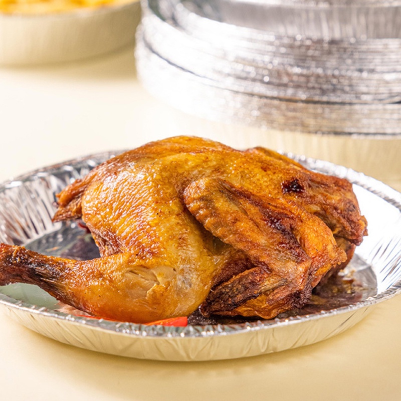 Set 50 / 100 Giấy Thiếc Lót Khay Nướng Bánh / BBQ Hình Tròn Chống Dính Dầu