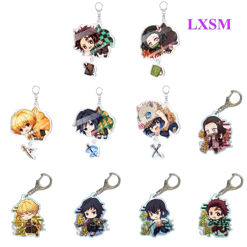 Móc Khóa Bằng Acrylic Họa Tiết Hoạt Hình Demon Slayer Kimetsu No Yaiba Tanjiro Kamado Dễ Thương