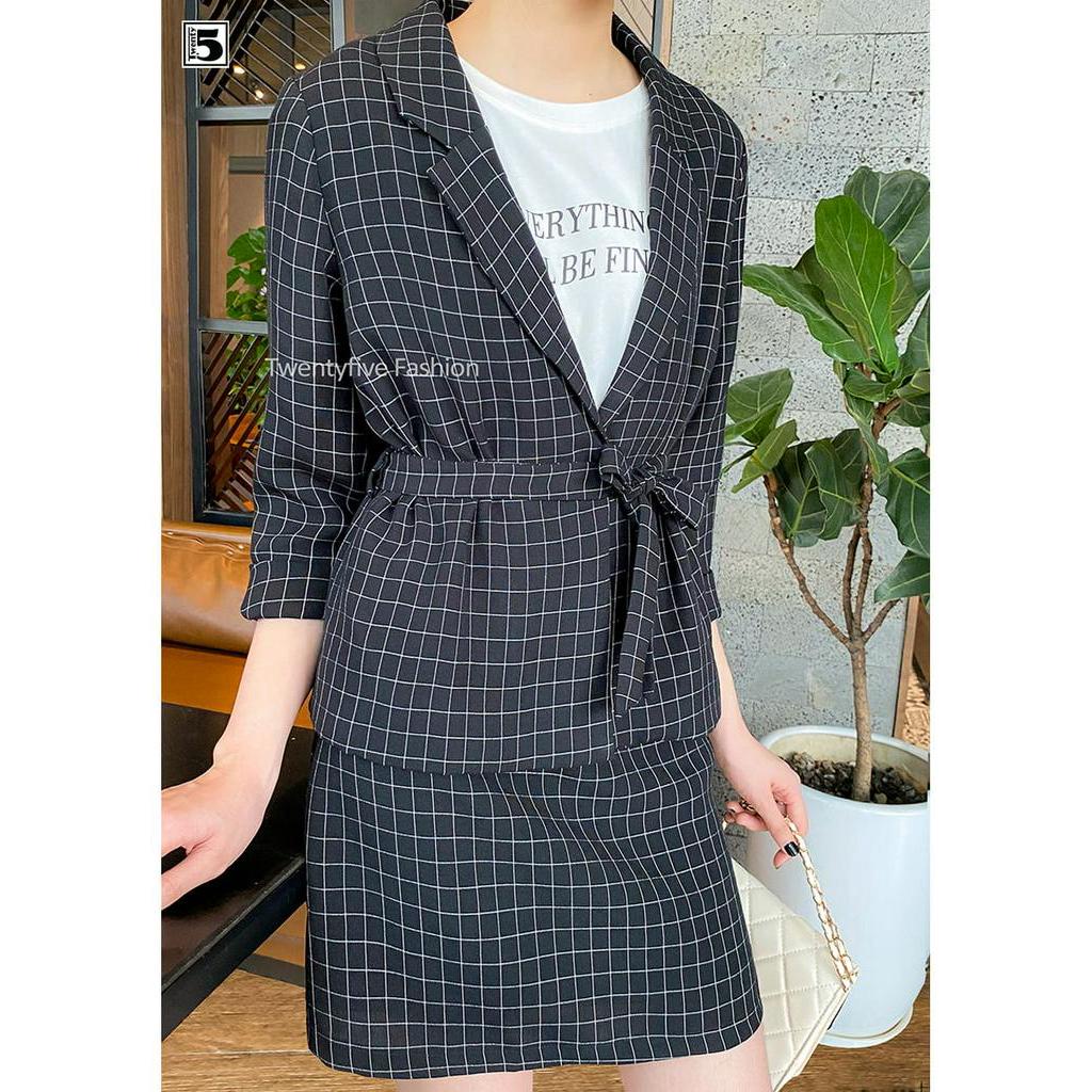 Áo vest nữ kẻ caro Twentyfive TV15
