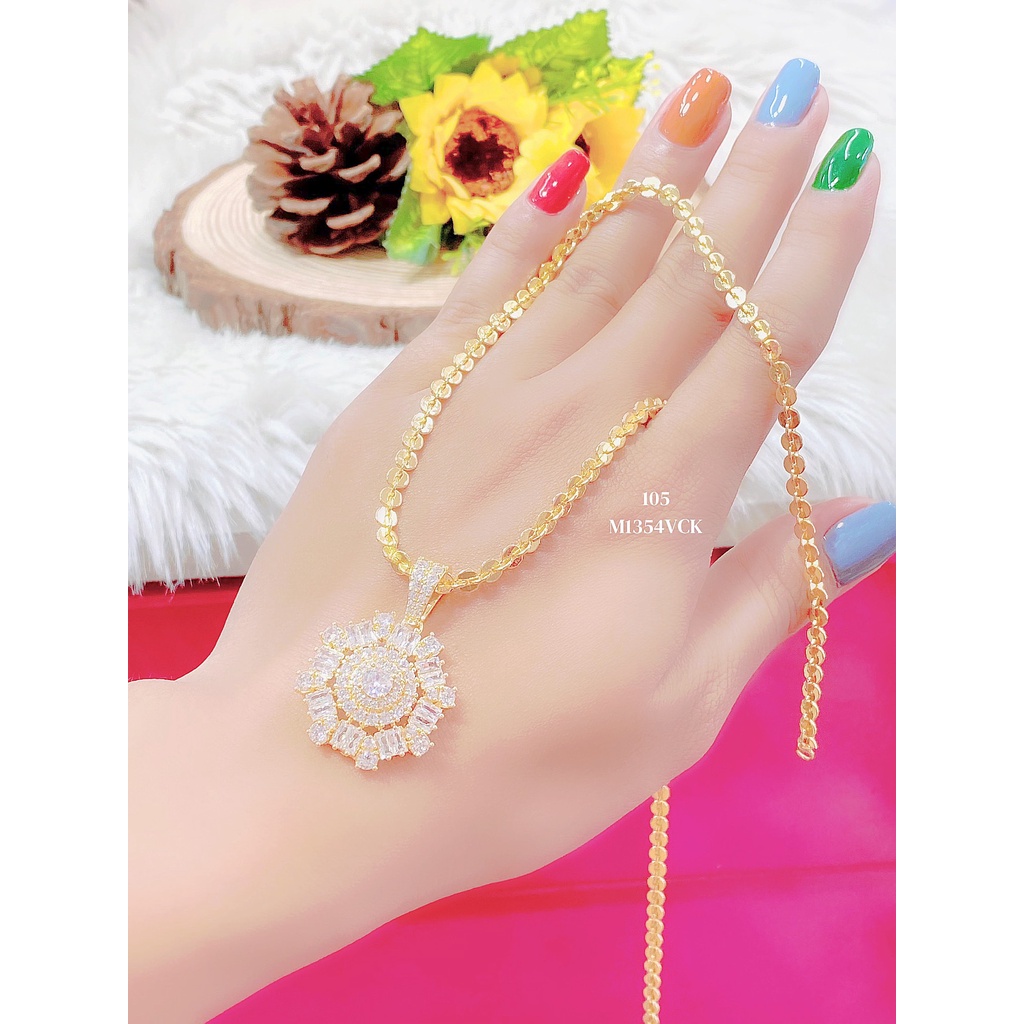 M1354 Mặt dây chuyền nữ UHA mạ vàng 18K kiểu dáng sang trọng