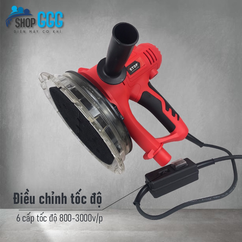 Máy chà tường chính hãng Etop SL1535 công suất 1350w, đĩa mài 180mm - 6 cấp điều chỉnh tốc độ - Có hút bụi