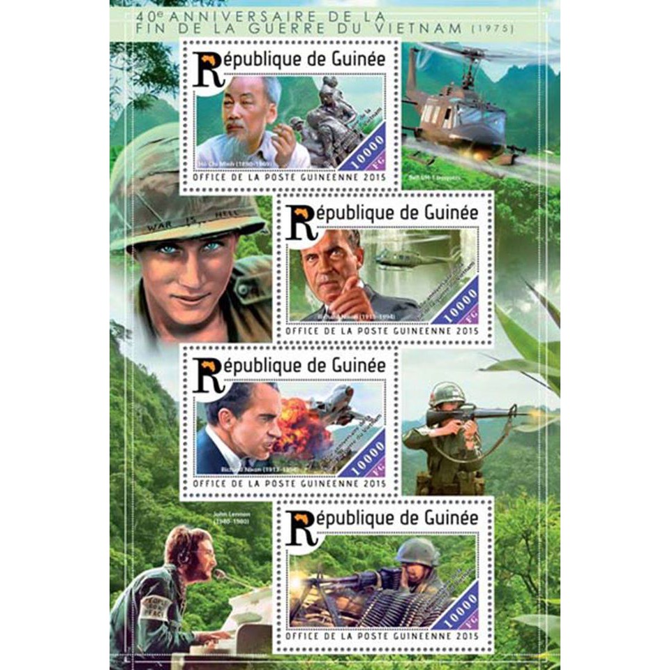 Tem sưu tập Tem Cộng Hòa Guinee  2015 Kỷ niệm 40 năm kết thúc chiến tranh ở Việt Nam ( 2 block )