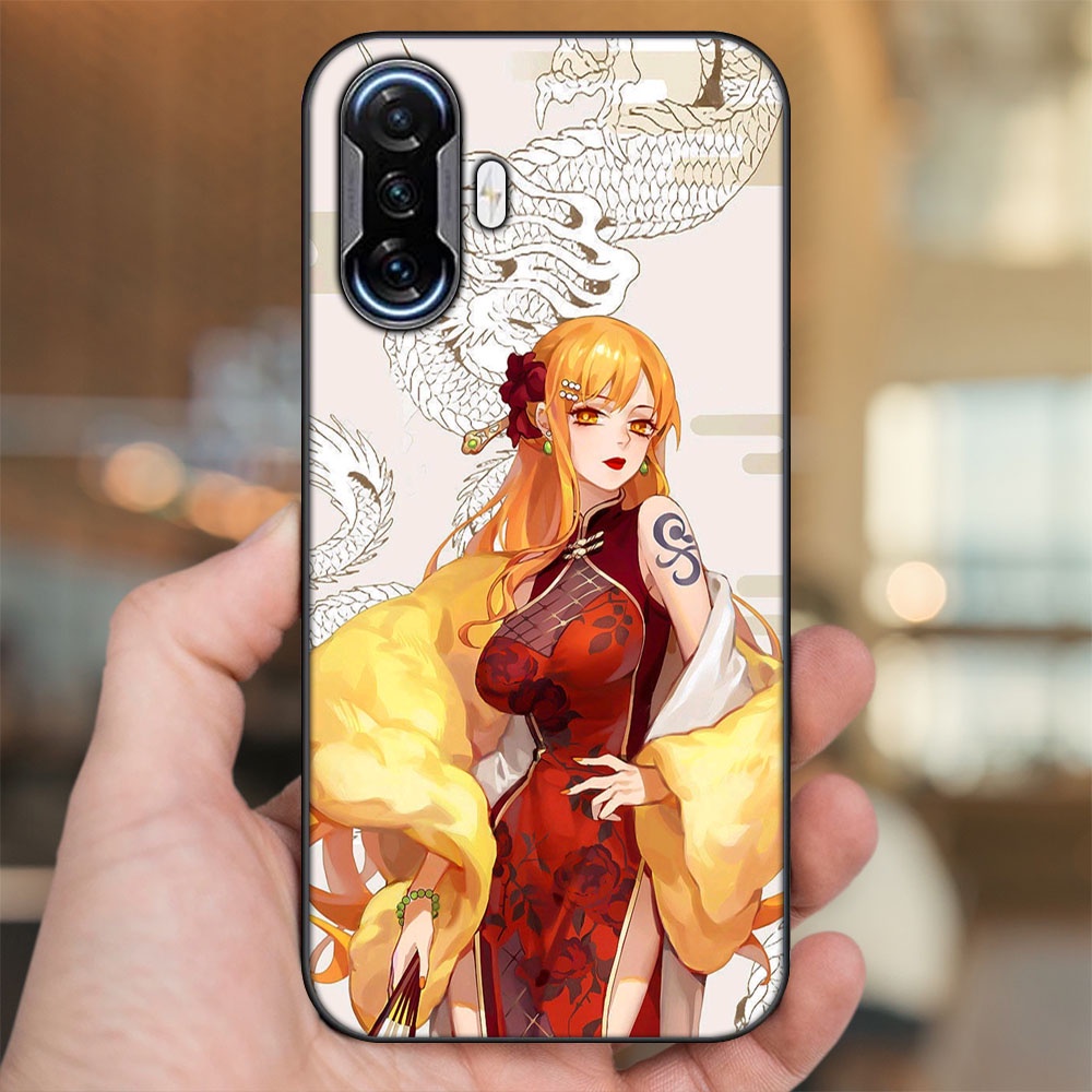 Ốp lưng Xiaomi K40 Gaming viền đen in hình Nami One Piece Đảo Hải Tặc