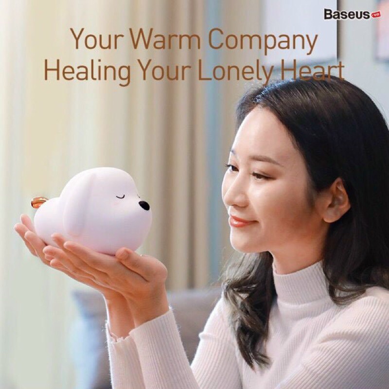 Đèn ngủ cảm biến đổi màu thông minh Baseus Cute Series Doggie Silicone Night Light 1100mAh re-Charge battery, Touch