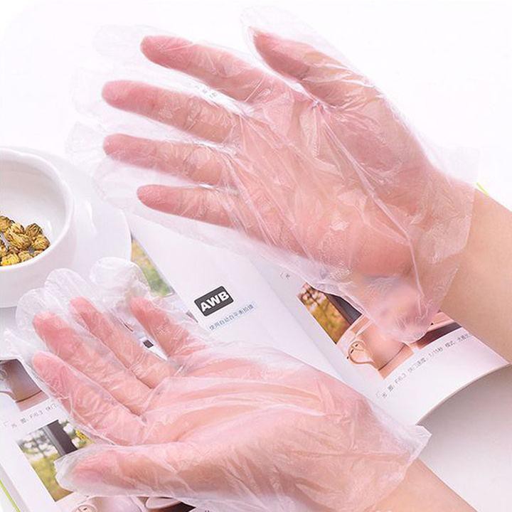 Hộp 200 Chiếc Găng Bao Tay Nilon Dùng 1 Lần Tiện Lợi Disposable Gloves 200pic