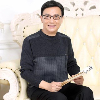 Áo len cho bố - áo len nam trung niên cho người trung tuổi mẫu kẻ tăm