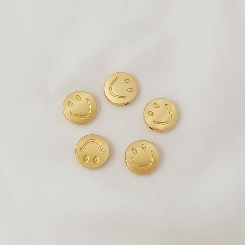 Hạt Rỗng Xỏ Lỗ Hình Hoa Mặt Cười Màu Sắc Mạnh Mẽ Dùng Làm Trang Sức diy