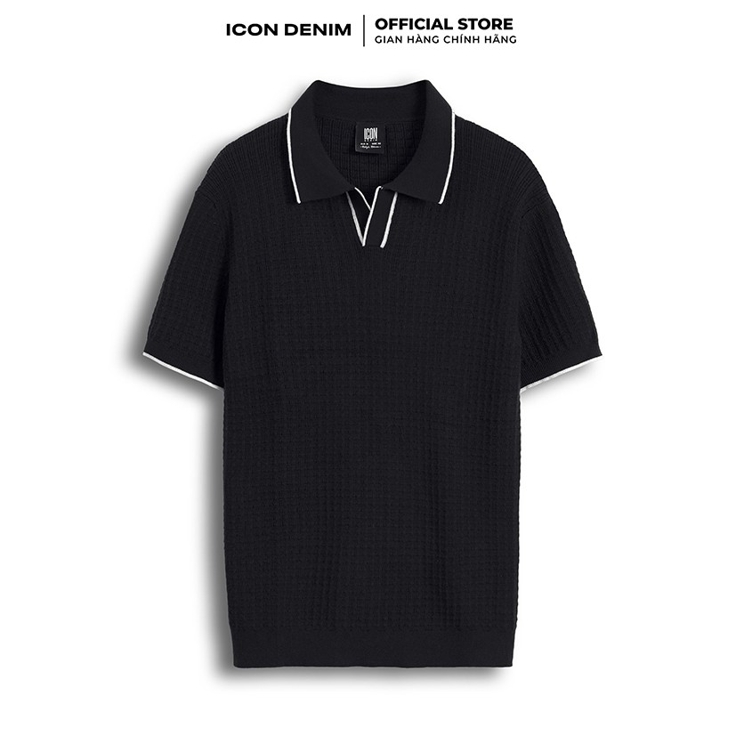 Áo Polo Nam ICON DENIM Chất Len Dáng Slim-fit Cổ Chữ V Phối Viền | BigBuy360 - bigbuy360.vn