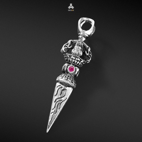 Mặt dây chuyền bạc nam, nữ HeliSilver Dao Phổ Ba S925