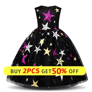 Đầm công chúa NNJXD nhấn eo đính kim tuyến lấp lánh cho bé gái