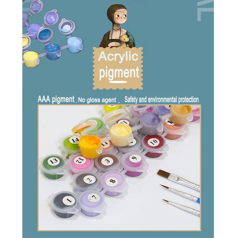 Bộ tranh tô sơn dầu hình Mona Lisa 40 * 50cm