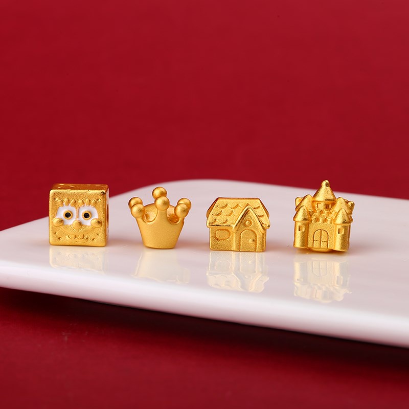 Mặt Dây Chuyền Bằng Đồng Mạ Vàng Hình Vương Miện Hoạt Hình DIY