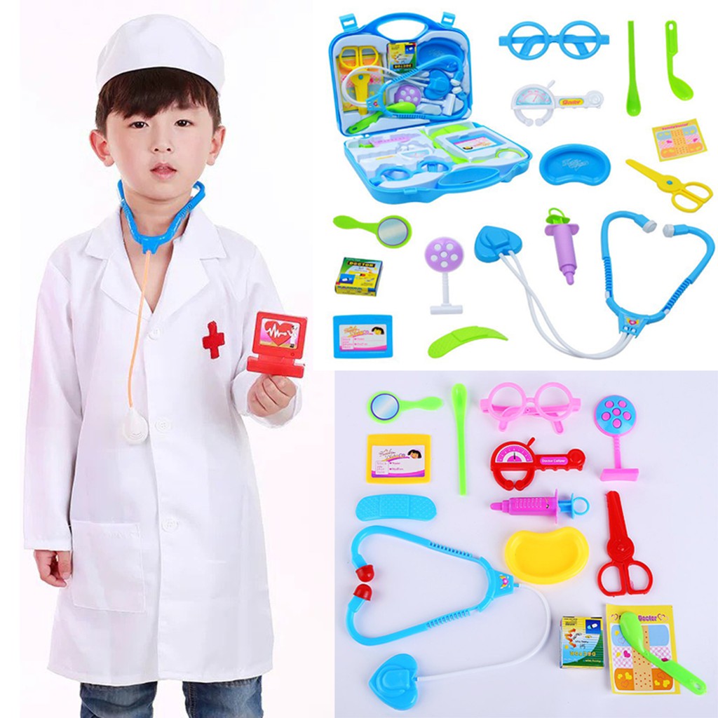 [Mã LIFETOYS1 giảm 30K đơn 99K] Bộ Đồ Chơi Bác Sĩ Khám Bệnh - Áo bác sĩ + Mũ bác sĩ+ Rổ đồ chơi cao cấp