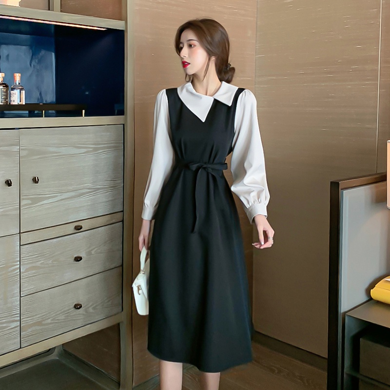 Đầm đen dáng ôm dài tay phong cách Hàn Quốc thời trang thu đông cho nữ