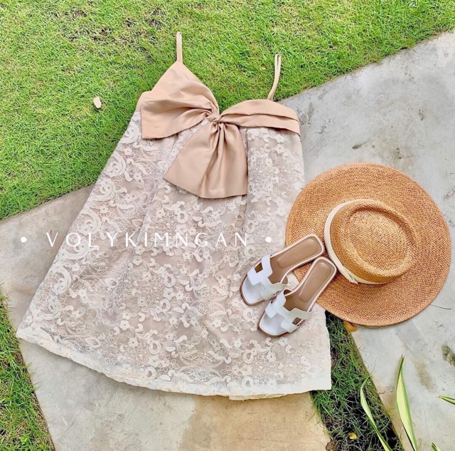 [ Mã FAMAYWA2 giảm 10K đơn 50K] Đầm ren 2 dây cột nơ | BigBuy360 - bigbuy360.vn