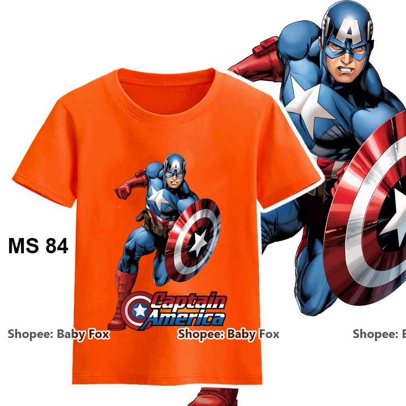 Áo thun bé trai 100% cotton cao cấp, áo phông thương hiệu BABY FOX, hình người nhện, người sắt  i