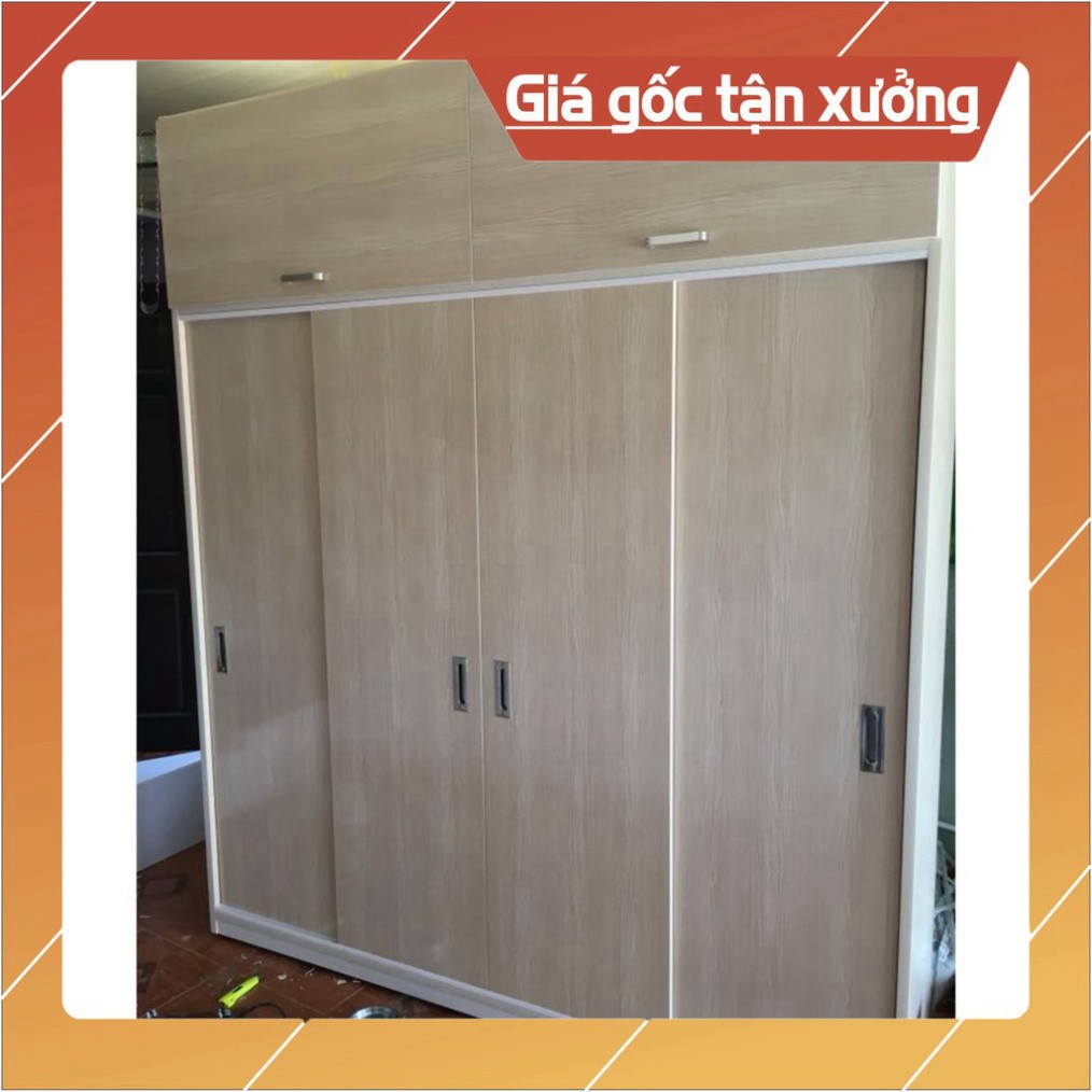 [Chỉ ship HN] Tủ quần áo 4 cánh lùa nhựa Đài Loan cao cấp cao 240*165*51cm