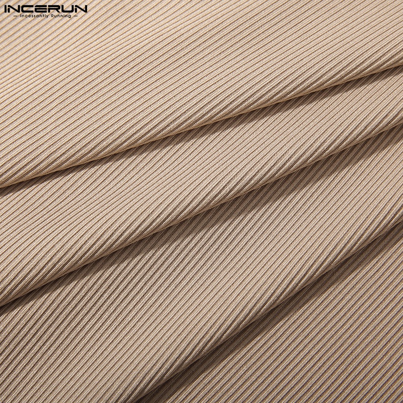 Áo ba lỗ INCERUN dệt kim in màu đơn giản cỡ S-5XL hợp thời trang cho nam