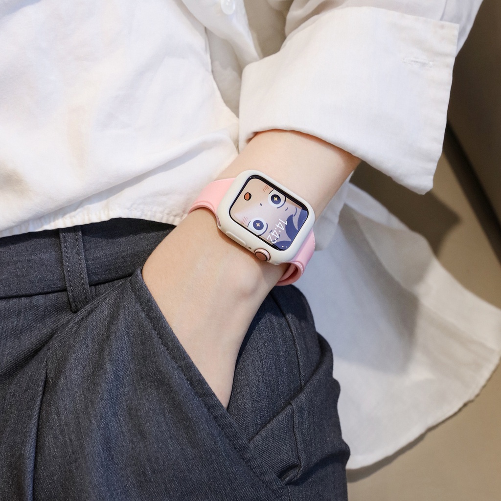 Dây Đeo Silicon Mềm Mỏng Màu Kẹo Cho Đồng Hồ Thông Minh iwatch series 7 6 5 SE 4 3 2 45mm 41mm 44mm 40mm 38mm 42mm