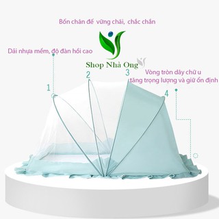 Mùng chụp gấp gọn cho bé, màn chụp cho bé, chống muỗi, dùng cho giường và nôi cũi