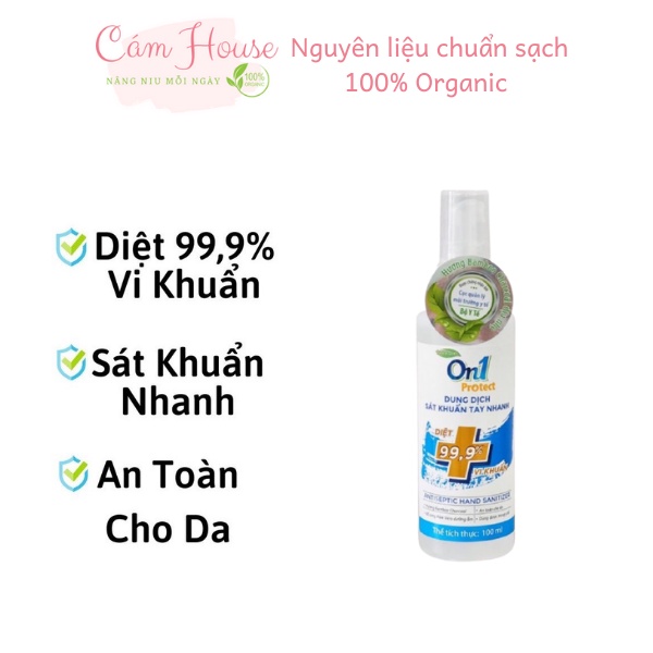 [DIỆT KHUẨN 99,9% - KHỬ MÙI - MỀM MẠI DA TAY- 100ML] Dung dịch rửa tay khô ON1 100ml hương BamBoo Charcoal