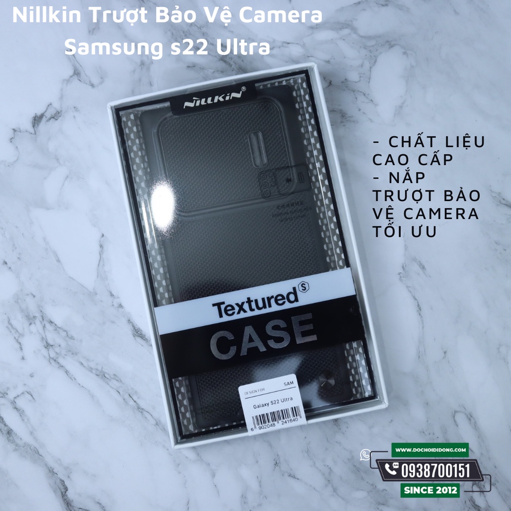 Ốp lưng Samsung S22 Ultra Nillkin trượt từ tính bảo vệ camera lưng vải