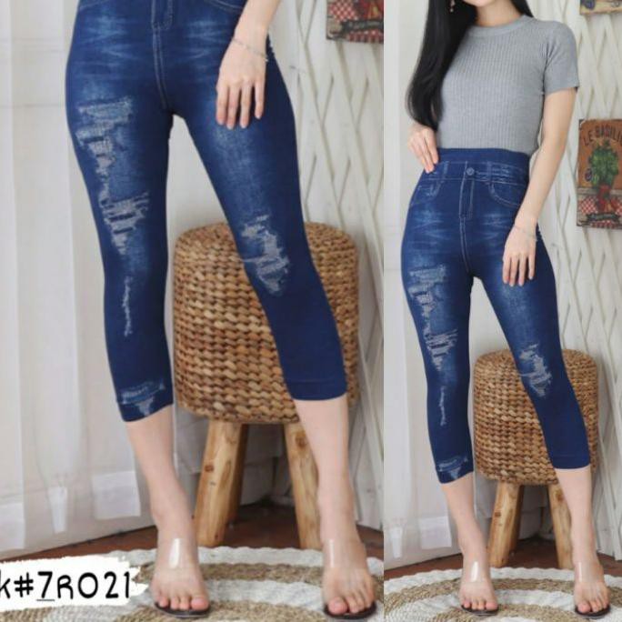 Quần Legging Giả Jean Rách 7per8 (Bán Trong Mờ) Nhập Khẩu Xx 03 >