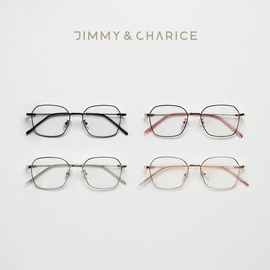 Gọng kính cận nữ mắt đa giác kim loại/ nhựa Jimmy & Charice Lyla kc189