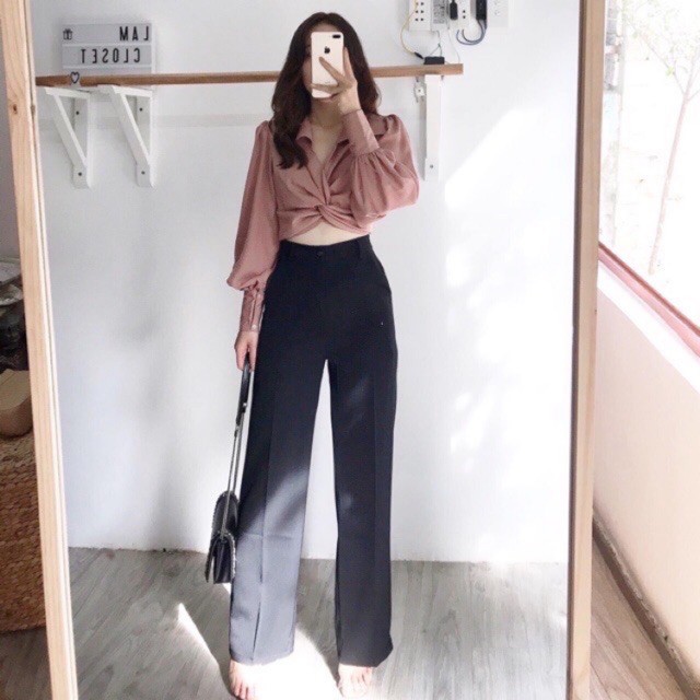 Quần ống rộng culottes 100cm Ulzzang Phong cách hàn quốc