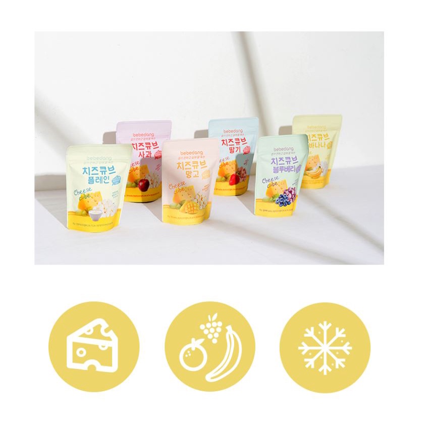 Phô Mai/ Sữa chua Trái Cây Sấy Lạnh Cho Bé Ăn Dặm bebedang Hàn Quốc từ 8 tháng