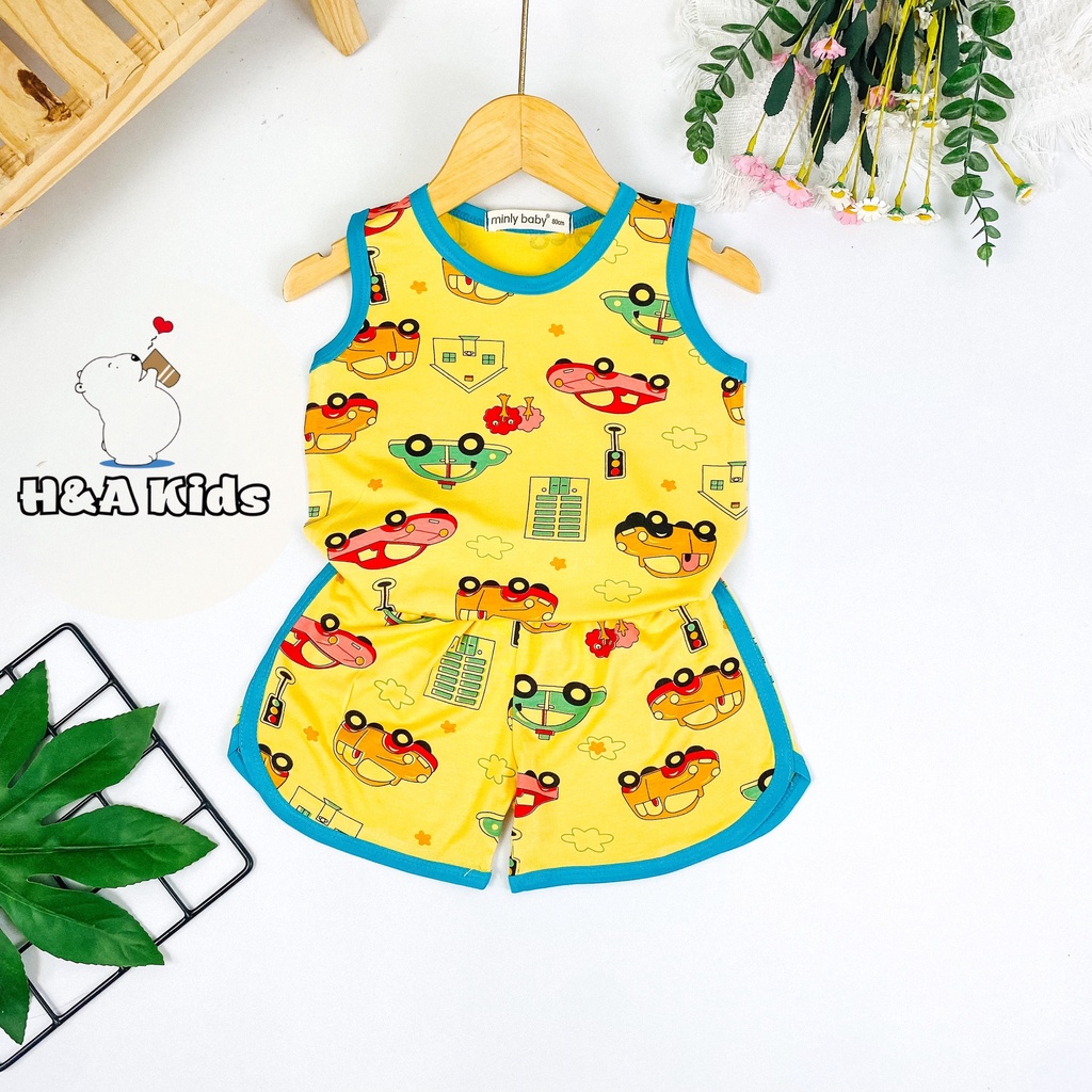 [Bé 7-33kg] Bộ Ba lỗ thun lạnh in hình có SIZE ĐẠI cho bé trai bé gái từ 7-33kg - HÀNG CHUẨN LOẠI 1
