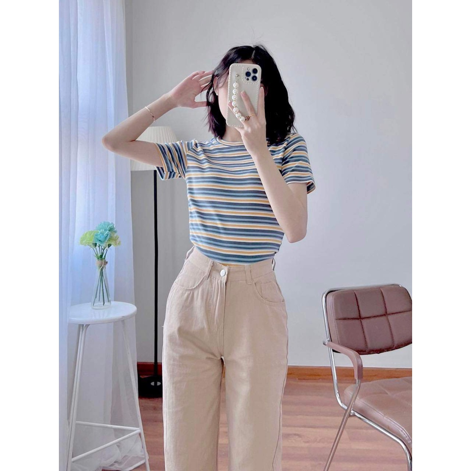 Combo 3 áo thun body sọc tay ngắn