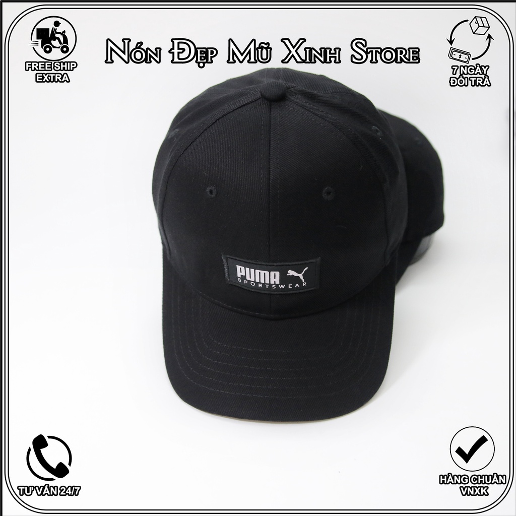 Nón kế thể thao Puma pm10 chất cotton phối lưới cao cấp, phom đứng thể thao nam tính đẳng cấp Nón free size