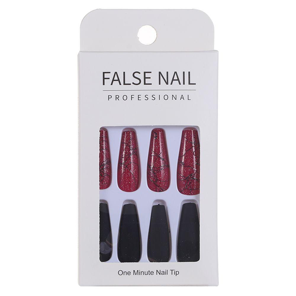 Móng Tay Giả Hình Chữ T Đính Kim Sa Lấp Lánh Thời Trang