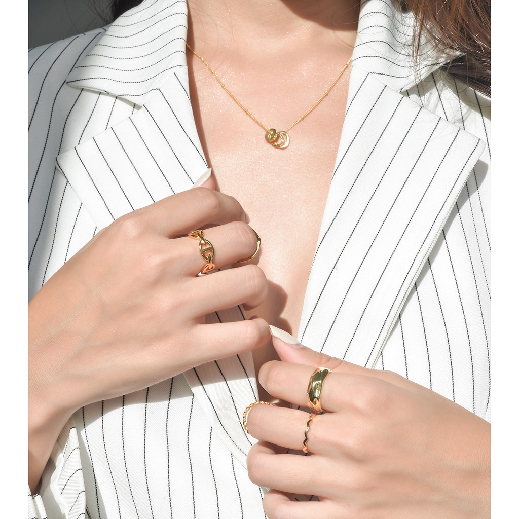 Vòng cổ bạc Mon Lilas Vòng Tròn đính đá cao cấp D092006